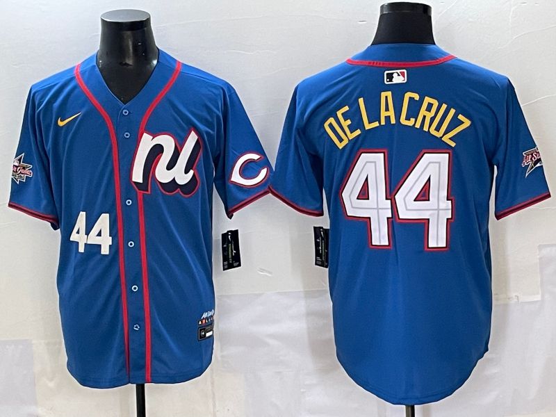 Men 2025 Cincinnati Reds #44 De Lacruz Blue All star Nike MLB Jersey style 6->cincinnati reds->MLB Jersey
